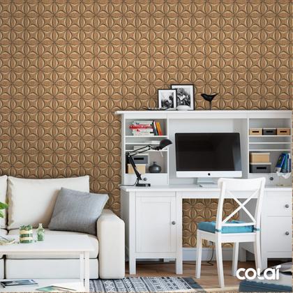 Imagem de Papel de Parede Adesivo Lavável Unicursal em Madeira 15m