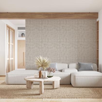 Imagem de Papel De Parede Adesivo Linho Bege Sala Quarto Vinilico 