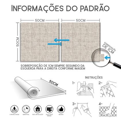 Imagem de Papel De Parede Adesivo Linho Bege Sala Quarto Vinilico 