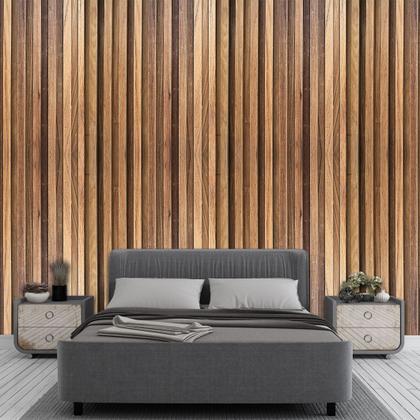 Imagem de Papel De Parede Adesivo Madeira Painel Ripado Carvalho Para Quarto Sala Cozinha