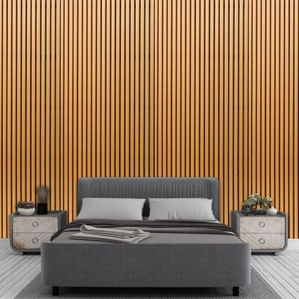 Imagem de Papel De Parede Adesivo Madeira Ripado Claro Para Quarto Sala Cozinha