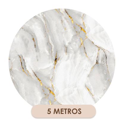 Imagem de Papel de Parede Adesivo Mármore Marmorizado Branco Dourado Lavabo Cozinha Moderno Quarto Sala de Estar