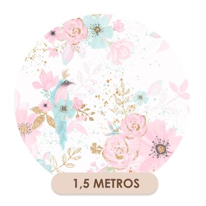 Imagem de Papel De Parede Adesivo Pássaros Rosa E Azul Quarto Menina 1.5m