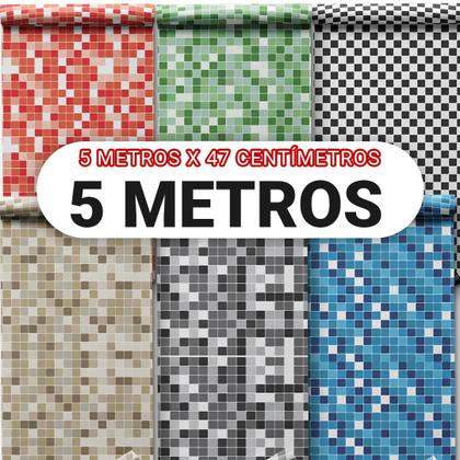 Imagem de Papel De Parede Adesivo Pastilhas Cozinha Banheiro Lavável 5m x 47cm