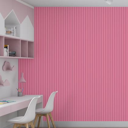 Imagem de Papel de Parede Adesivo Ripado Pose Rosa Fino