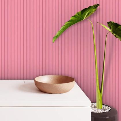 Imagem de Papel de Parede Adesivo Ripado Pose Rosa Fino