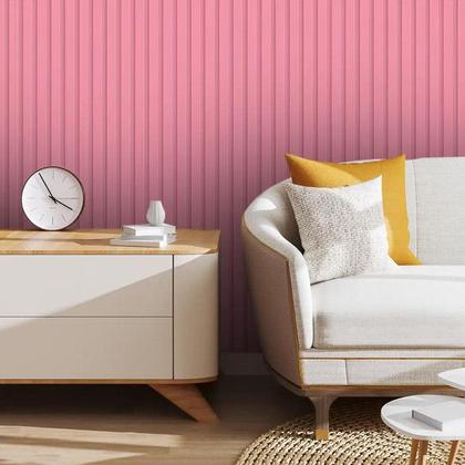 Imagem de Papel de Parede Adesivo Ripado Pose Rosa Fino