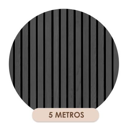 Imagem de Papel De Parede Adesivo Ripas De Madeira Preto Sala Quarto 5m