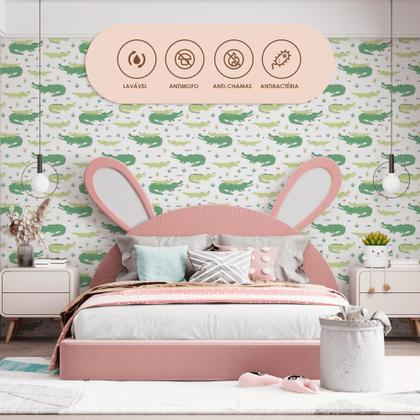 Imagem de Papel de Parede Adesivo Rosa Bege Café Cupcake Bule Pássaro Cozinha Barroco Quarto Sala de Estar     