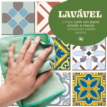 Imagem de Papel De Parede Adesivo Tema Azulejo Português Mosaico Charmoso Cozinha