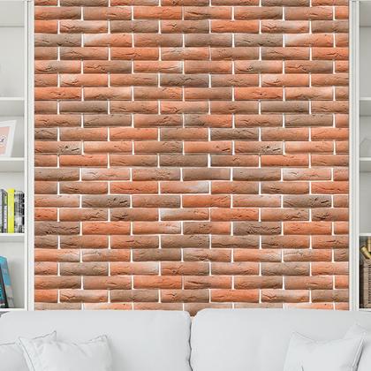 Imagem de Papel de Parede Adesivo Tijolo Vermelho - 008