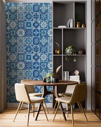 Imagem de Papel De Parede Adesivo ulejo Arabesco Tons De ul 2,80M