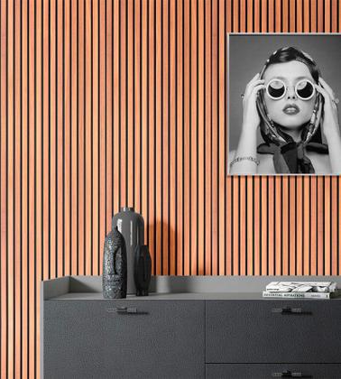 Imagem de Papel de Parede Autocolante Madeira Ripada para Sala Quarto 1 Metro