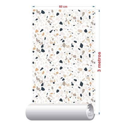 Imagem de Papel de Parede Decorativo Terrazzo Bege - Adesivo Autocolante 3M