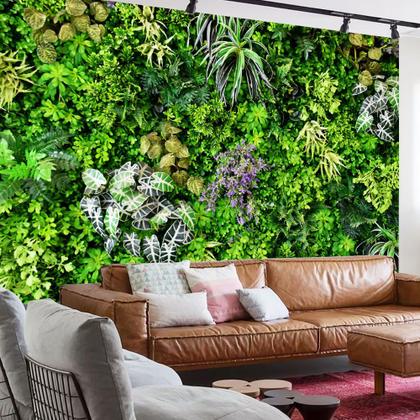 Imagem de Papel de Parede Foto Mural Folhas para Sala Quarto Autocolante 150x150cm