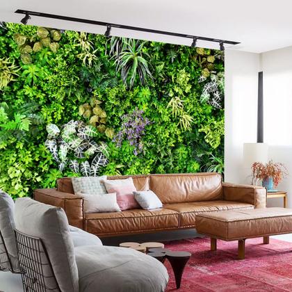 Imagem de Papel de Parede Foto Mural Folhas para Sala Quarto Autocolante 150x250cm