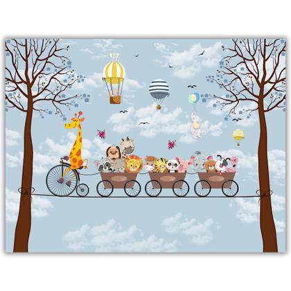 Imagem de Papel de Parede Foto Mural Safari Divertido Animaizinhos Autocolante 150x250cm