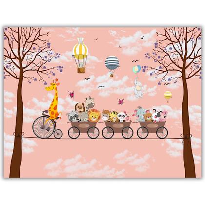 Imagem de Papel de Parede Foto Mural Safari Divertido Animaizinhos em Tons Claros Autocolante 300x450cm
