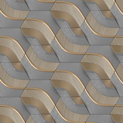 Imagem de Papel De Parede Geométrico 3D Abstrato Adesivo Lavável Autocolante com Vários Modelos
