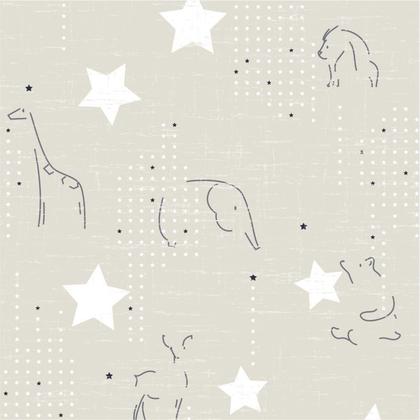 Imagem de Papel de Parede Infantil  Safari com Estrelas