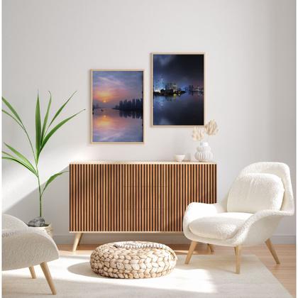 Imagem de Papel De Parede Lavável Ripas De Madeira Vertical Efeito Natural Autocolante Sala Quarto 50cm x 50cm