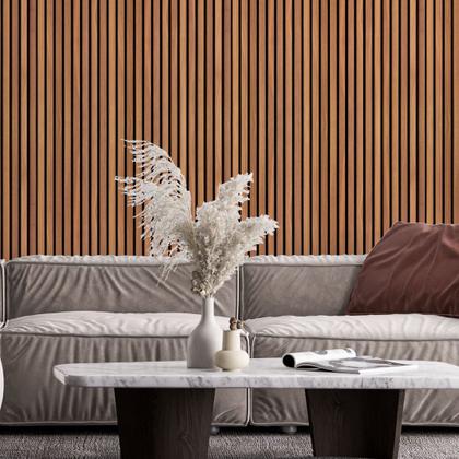Imagem de Papel De Parede Lavável Ripas De Madeira Vertical Efeito Natural Autocolante Sala Quarto 50cm x 50cm