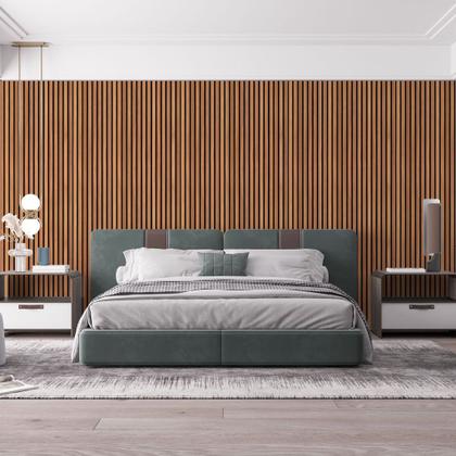 Imagem de Papel De Parede Lavável Ripas De Madeira Vertical Efeito Natural Autocolante Sala Quarto 50cm x 50cm