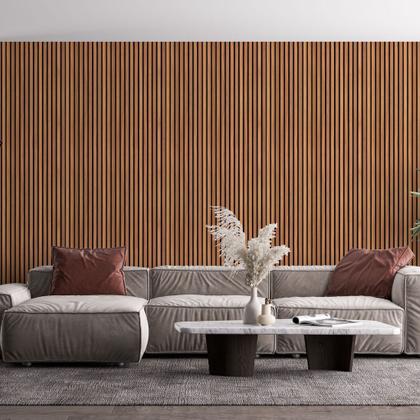 Imagem de Papel De Parede Lavável Ripas De Madeira Vertical Efeito Natural Autocolante Sala Quarto 50cm x 50cm