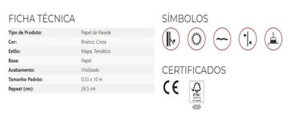 Imagem de Papel De Parede Les Aventures 3 51136809 - Navios, Mapas - Rolo De 10Mx53cm