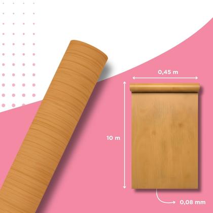 Imagem de Papel De Parede Madeira Carvalho 10m x 45cm Adesivo Lavável Vinílico Impermeável Estilo Amadeirado
