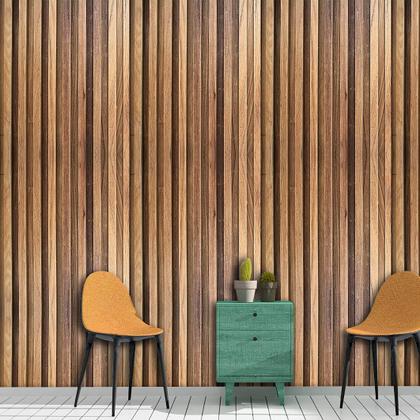 Imagem de Papel De Parede Madeira Carvalho Ripada 2,50M lavável Para Sala Quarto