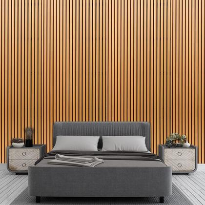 Imagem de Papel De Parede Madeira Ripada Clara 2M lavável Para Sala Quarto