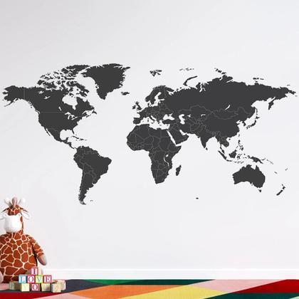 Imagem de Papel De Parede Mapa Mundi Preto