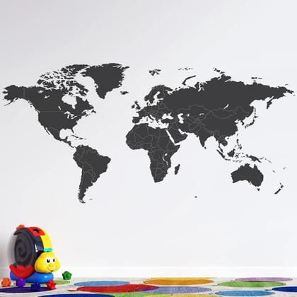 Imagem de Papel De Parede Mapa Mundi Preto