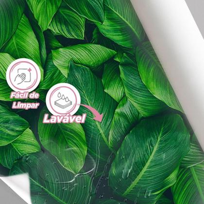 Imagem de Papel De Parede Painel 3D Folhas Botanico Verde Escuro 2M