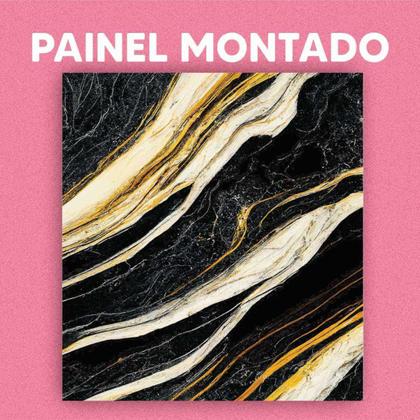 Imagem de Papel De Parede Painel 3D Mármore Preto Branco Dourado 1M