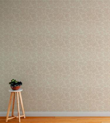 Imagem de Papel de parede Para Quartos E Sala Com Fundo palha E detalhes em Bege 1 Metro