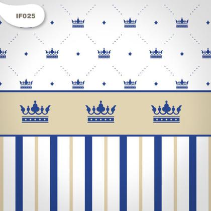 Imagem de Papel de Parede Quarto Bebê Infantil Príncipe Azul e Dourado