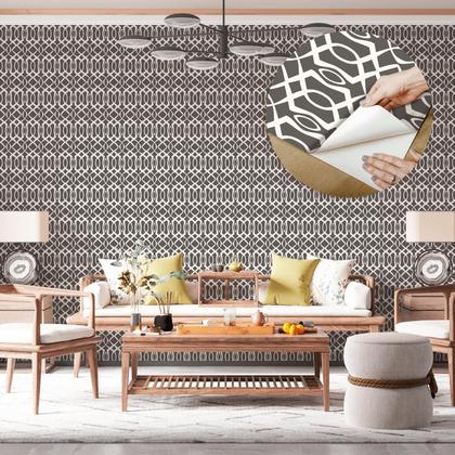 Imagem de Papel de Parede Vinílico Abstrato Clássico Cinza Sala Quarto 1.5m