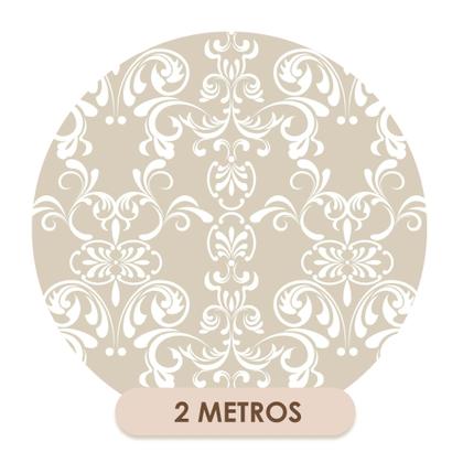 Imagem de Papel de Parede Vinílico Arabesco Provençal Bege Sala Quarto 2m