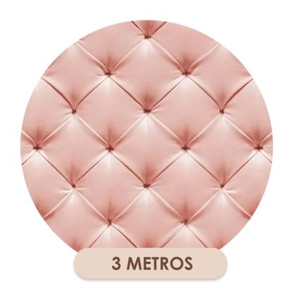 Imagem de Papel De Parede Vinílico Capitonê Rosa Clássico Sala Quarto 3m