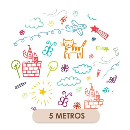 Imagem de Papel De Parede Vinílico Desenhos Coloridos Infantil 5m