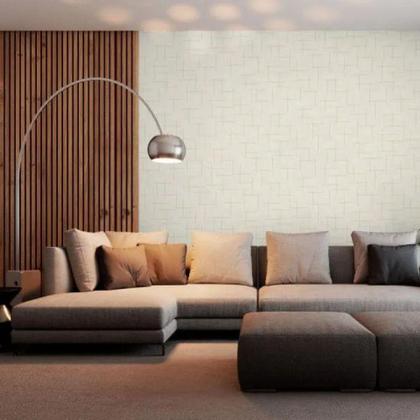 Imagem de Papel de Parede Vinílico Essencial 4314 Creme Geom Textura - Boradecor