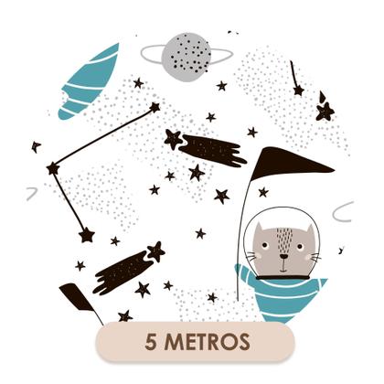 Imagem de Papel de Parede Vinílico Gatinho Astronauta Espaço Quarto 5m