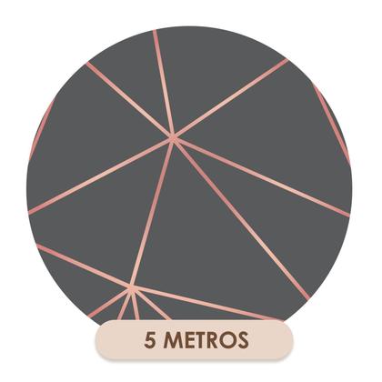 Imagem de Papel De Parede Vinílico Geométrico Grafite Fio Rosê Sala Quarto 5m