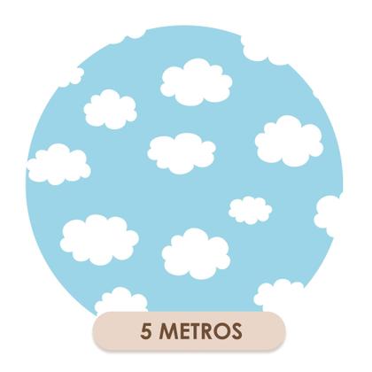 Imagem de Papel De Parede Vinílico Nuvens Céu Azul Quarto Infantil 5m