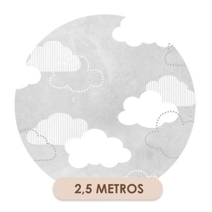 Imagem de Papel De Parede Vinílico Nuvens Cinza Cimento Quarto 2.5m