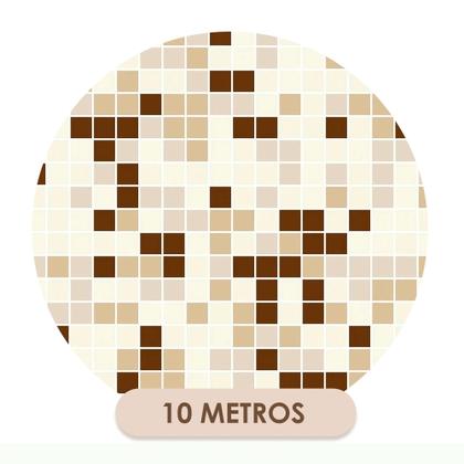 Imagem de Papel De Parede Vinílico Pastilha Bege e Marrom Cozinha 10m