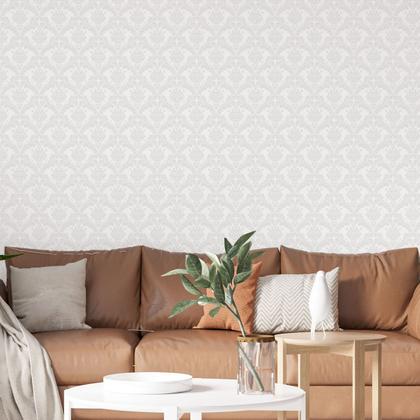 Imagem de Papel De Parede Vinílico Provençal Florido Classico Arabesco Sala 2.5m