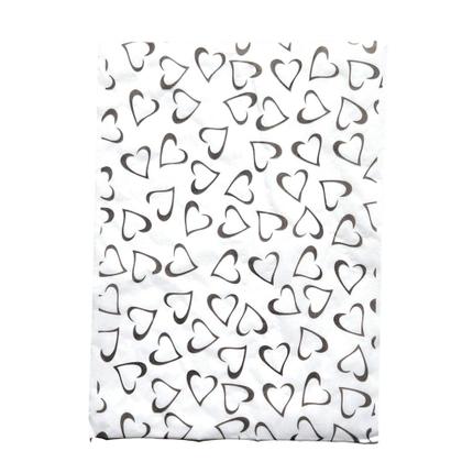 Imagem de Papel De Seda Presente Festa Corações 100 Folhas 35x50 Cor:Branco e Preto